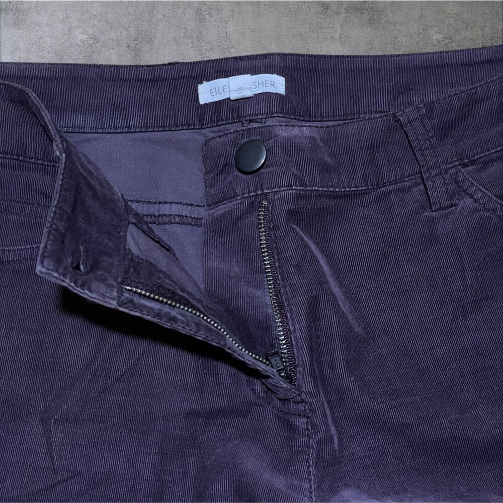 Set of 2 Eileen Fisher Corduroy Pants size M Brown Black 34x32 Stretch Trousers - Picture 8 of 13